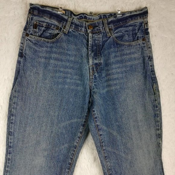 Vintage Abercrombie & Fitch Womens Jeans Flare Button Fly Blue Denim 12 - Picture 3 of 14